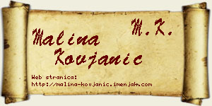 Malina Kovjanić vizit kartica